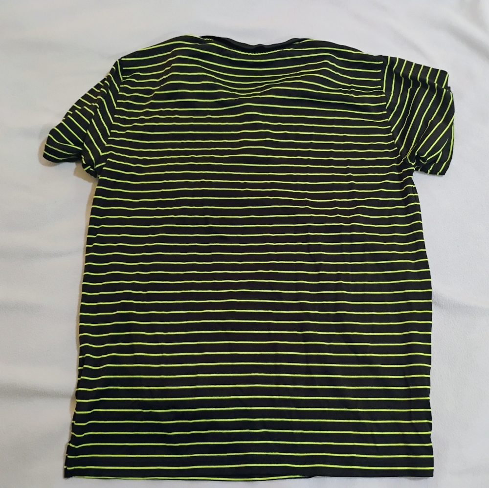 George Black Polo with Neon Green Striped Design - Picture 6 of 8